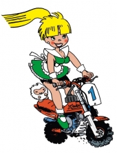 Pixels fille moto